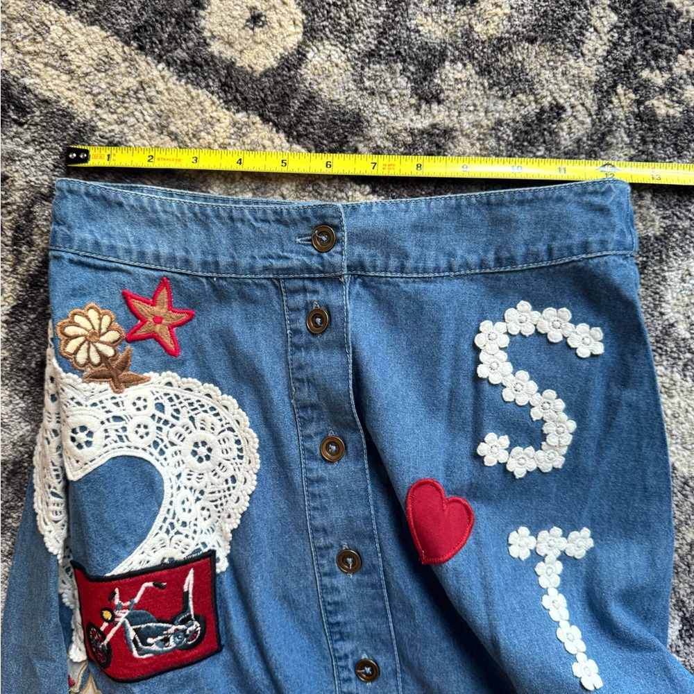 Spell Blue Patchwork Maxi Skirt - image 5